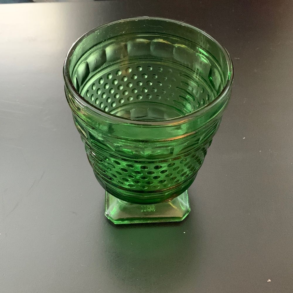 Vintage Avocado Green Glass
